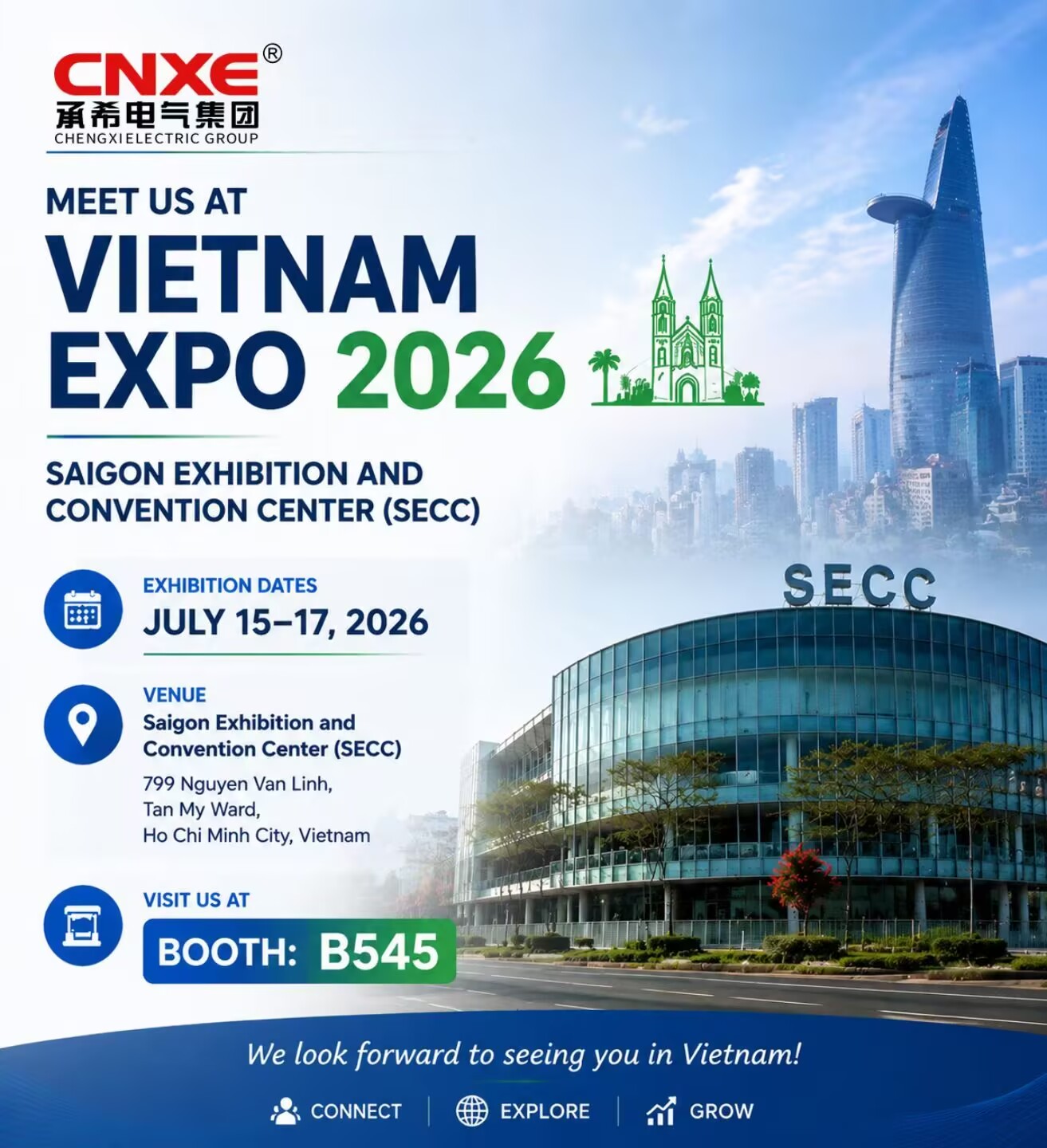 CNXE Electric отправляет на выставку Vietnam Expo 2026